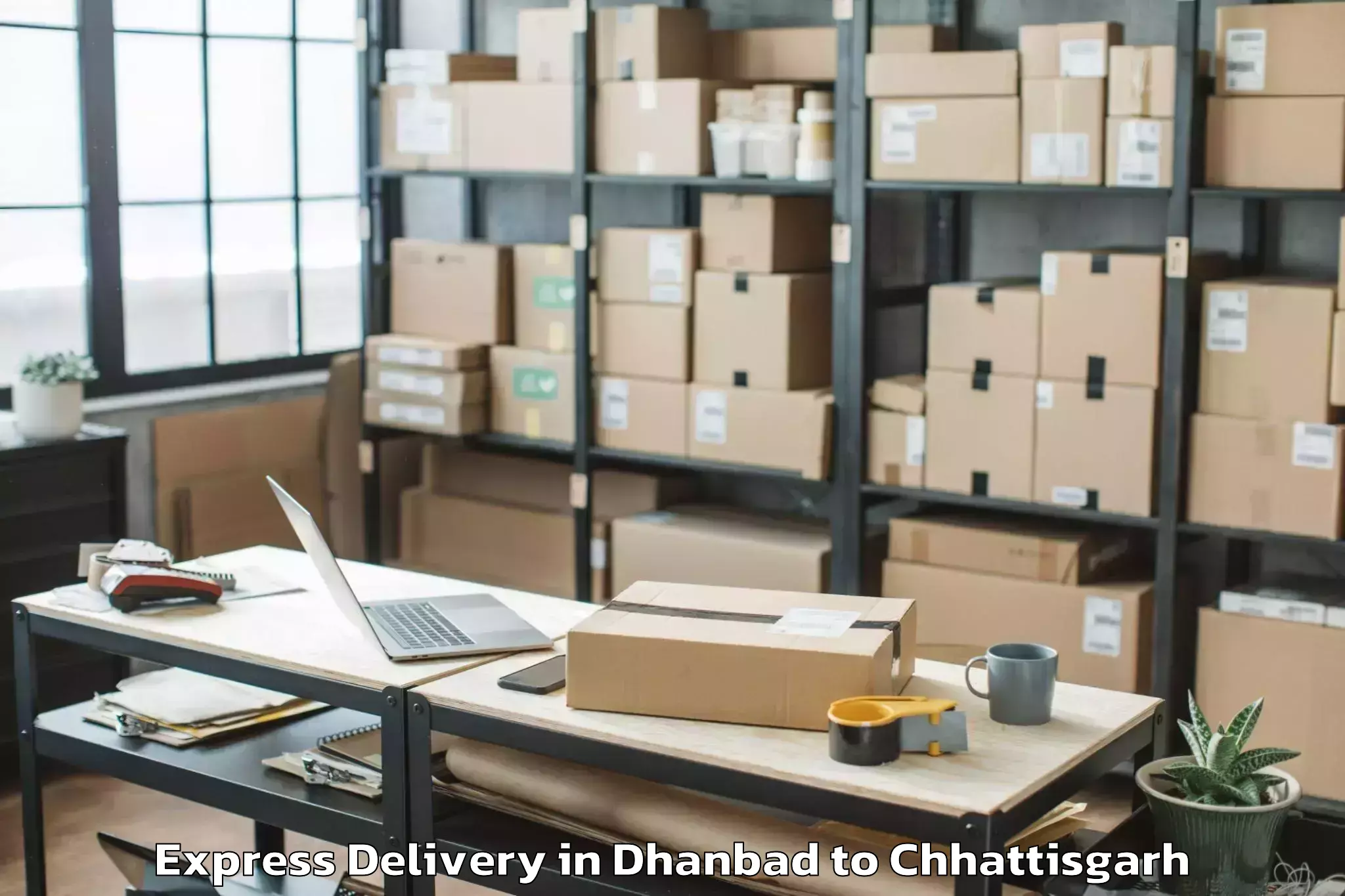 Leading Dhanbad to Mungeli Express Delivery Provider